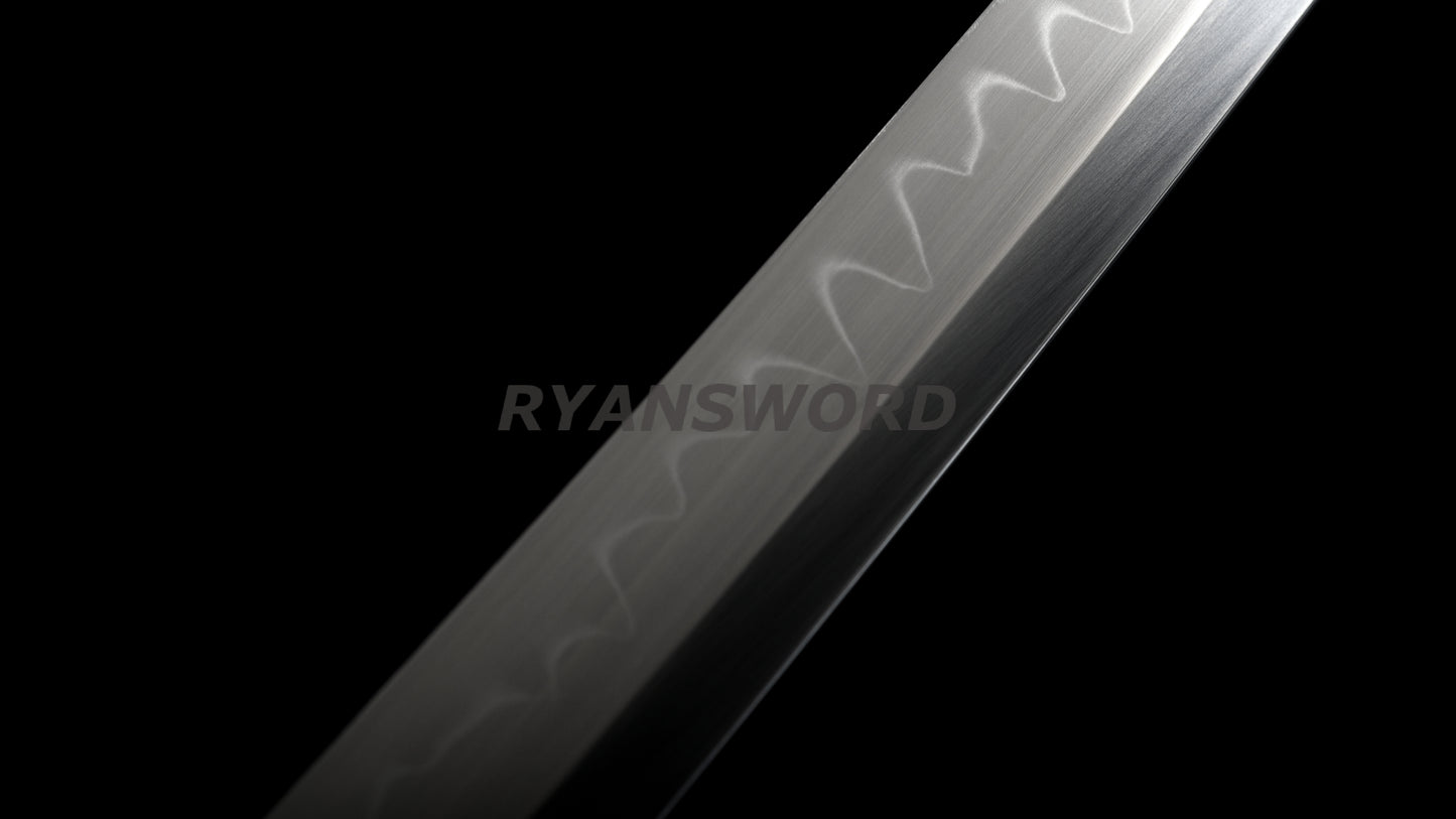 Sakabato Reversed-Edge Shirasaya Katana Japanese Sword 1095 Steel Clay Tempered Light Cutting
