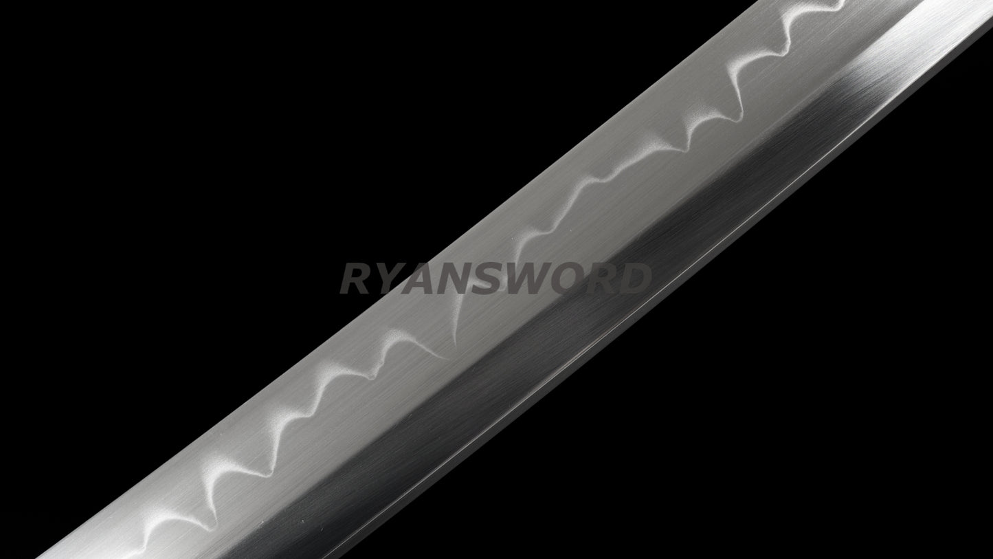 Sakabato Reversed-Edge Shirasaya Katana Japanese Sword 1095 Steel Clay Tempered Light Cutting