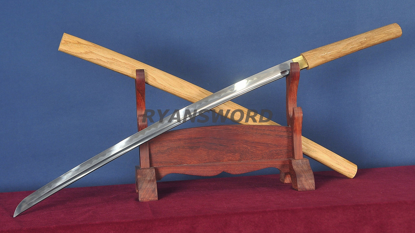 Clay Tempered Shirasaya Katana Sanmai Combined Material Full Tang Sharp Light Cutting