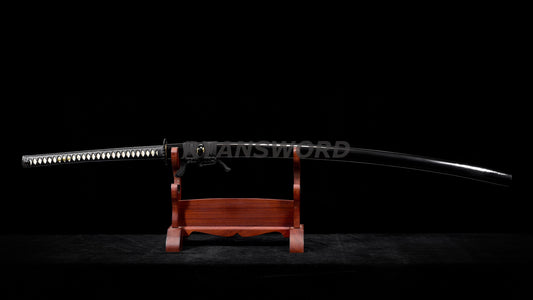 53" Nodachi Japanese Sword 1095 Folded Steel Iron Tsuba full tang sharp