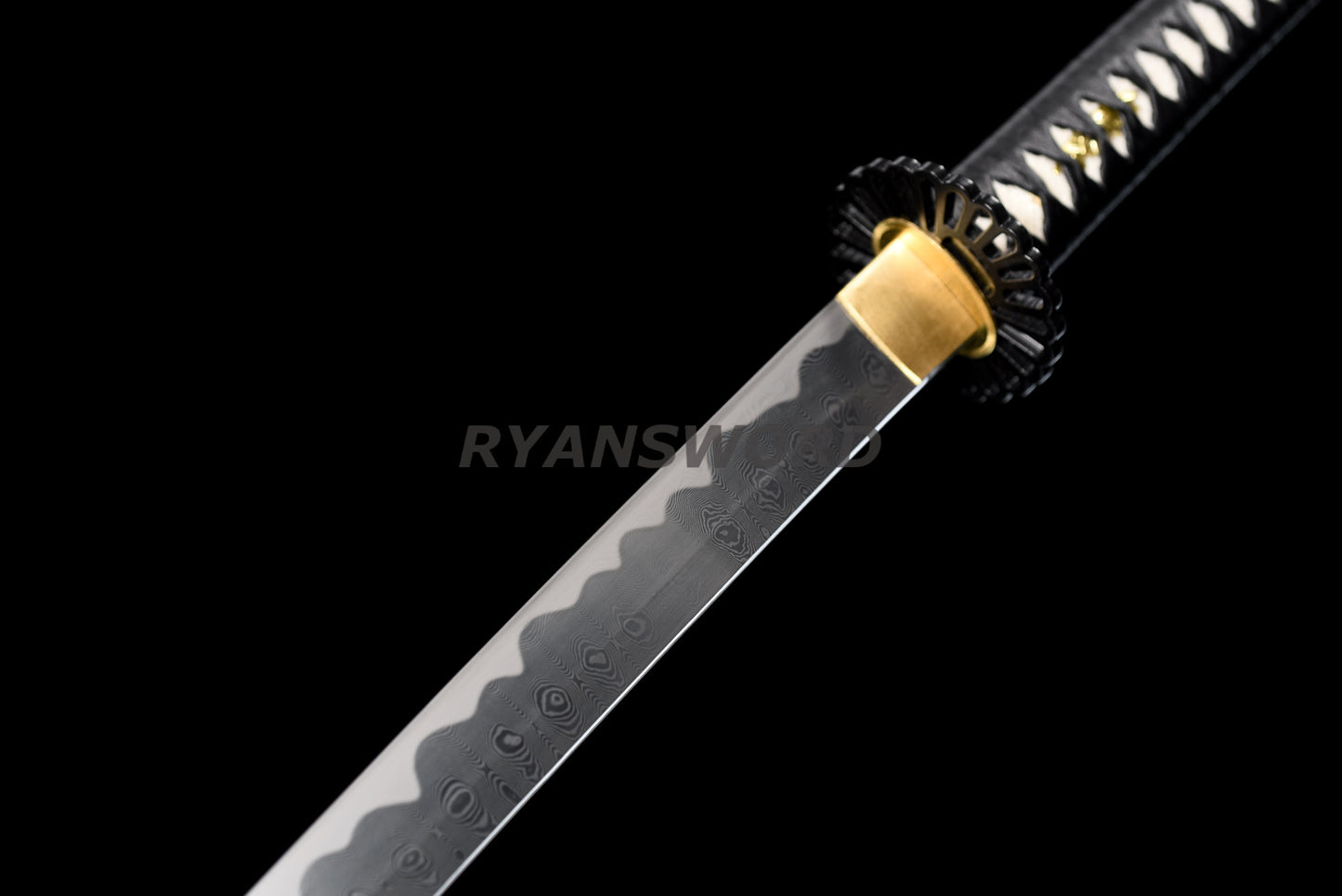 53" Nodachi Japanese Sword 1095 Folded Steel Iron Tsuba full tang sharp