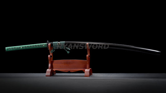 53" Nodachi Japanese Long Sword 1095 Folded Steel Clay Tempered Full Tang Sharp