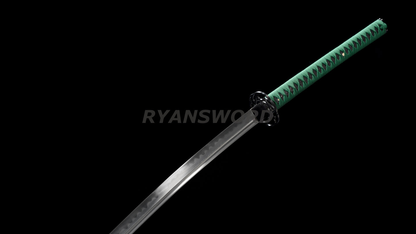 53" Nodachi Japanese Long Sword 1095 Folded Steel Clay Tempered Full Tang Sharp