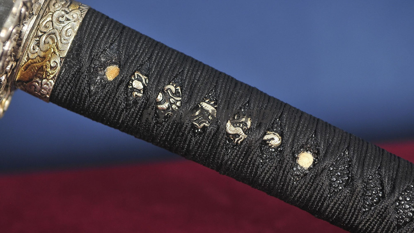 Wakizashi Honsanmai Clay Tempered Full Rayskin Saya Copper Tsuba Heavy Cutting