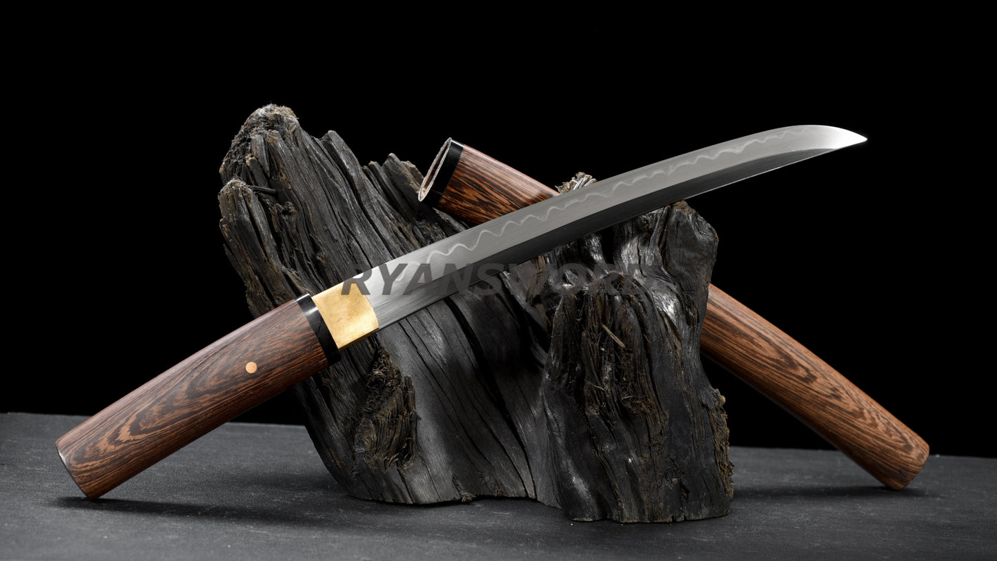 Tanto Japanese Short Sword 1095 High Carbon Steel Clay Tempered