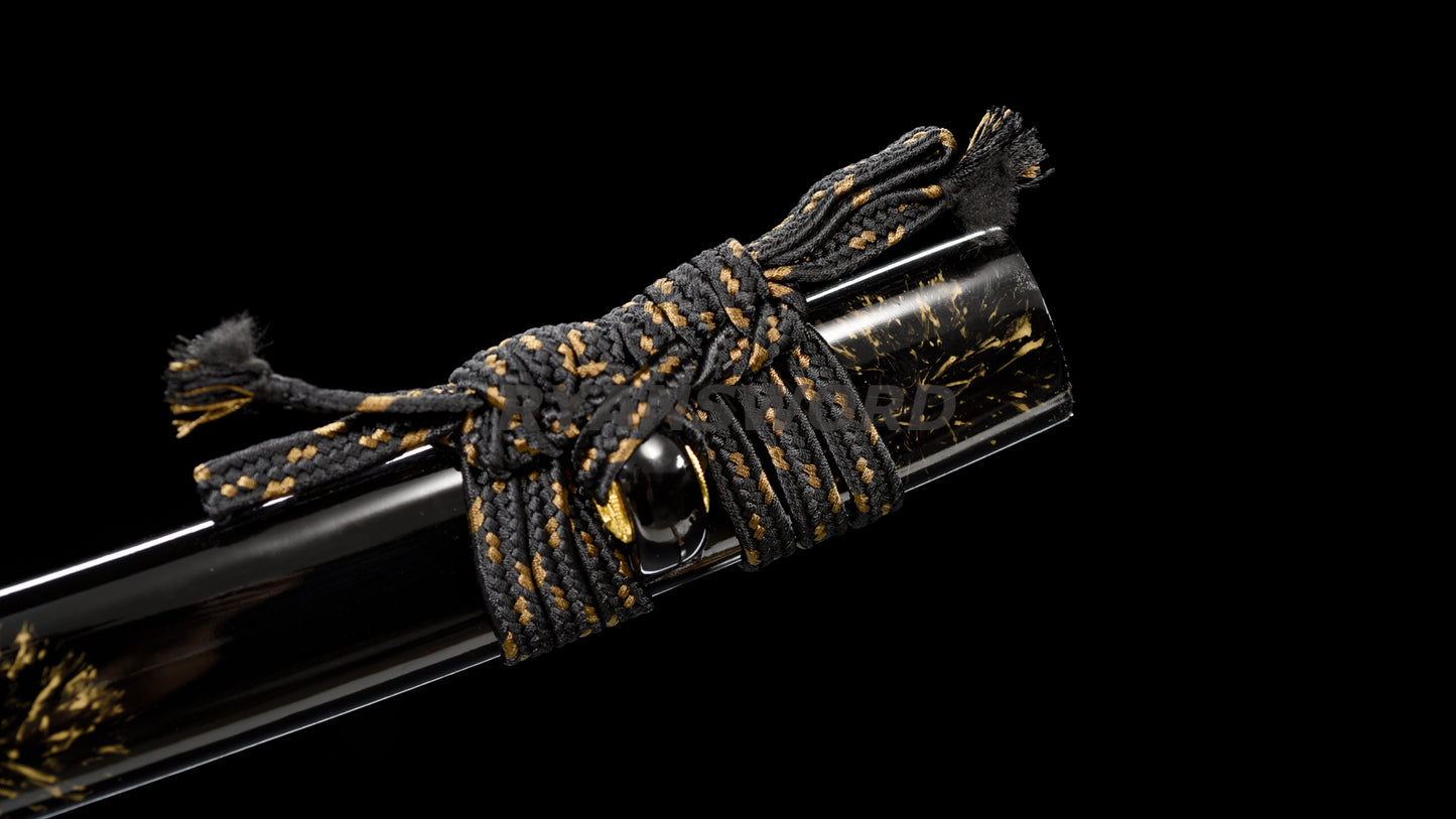 Damascus Folded Steel Wakizashi Japanese Sword full tang sharp