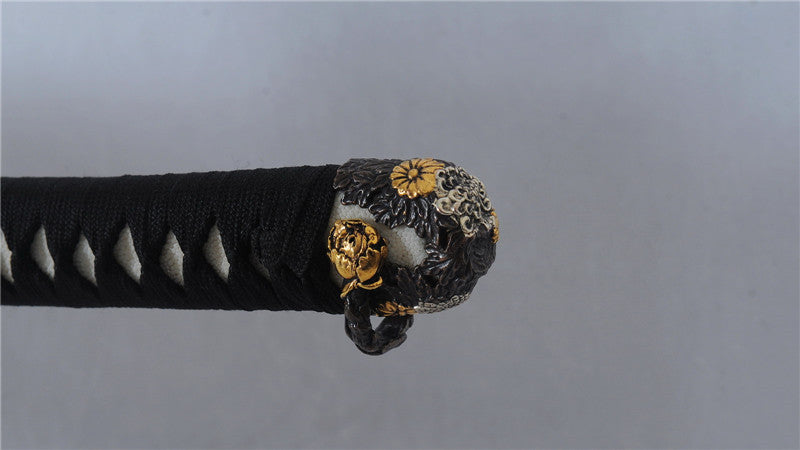 Tachi Clay Tempered 1095 Carbon Steel Folded Blade Full-Rayskin Saya full tang