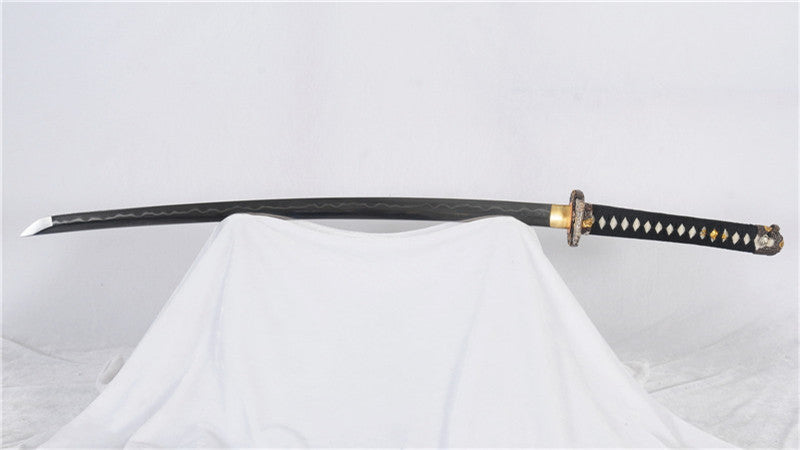 Tachi Clay Tempered 1095 Carbon Steel Folded Blade Full-Rayskin Saya full tang