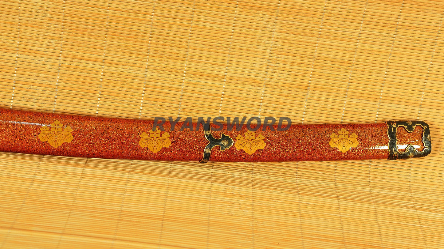 Tachi Clay Tempered Hazuya Polish Gold-Plated Copper Fittings full tang sharp