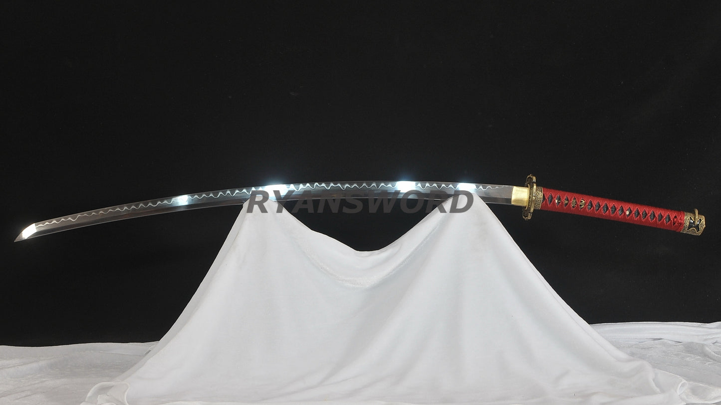 Tachi 1095 High Carbon Steel Clay Tempered full tang sharp japanese sword