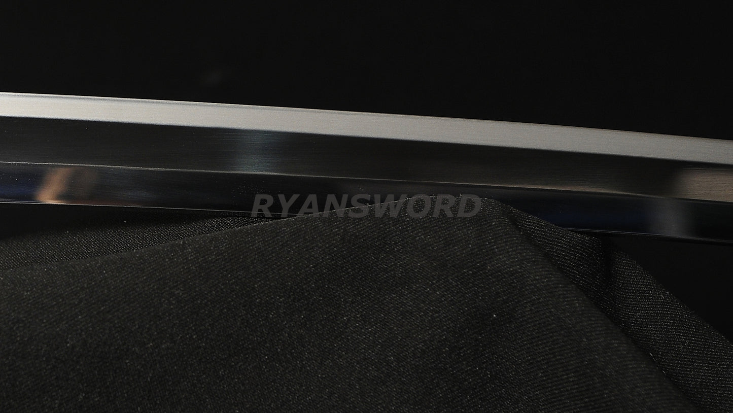 Katana 1095 High Carbon Steel Hand-Drawn Wave Saya Full tang sharp