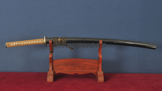 1095 Folded Steel Clay Tempered Katana Copper Tsuba full tang sharp