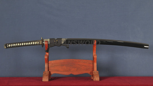 Katana Clay Tempered Choji Hamon With Polish Snake Tsuba Rayskin Saya