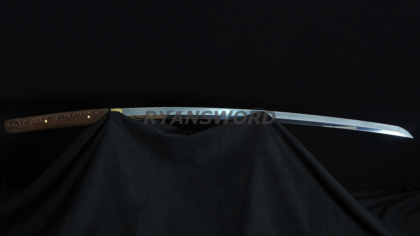 Shirasaya Katana Choji Hamon Clay Tempered full tang sharp japanese sword