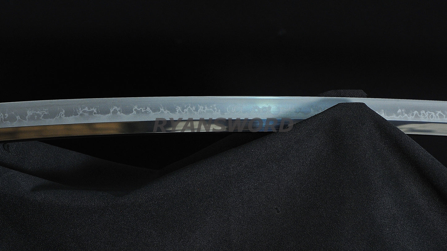 Shirasaya Katana Choji Hamon Clay Tempered full tang sharp japanese sword