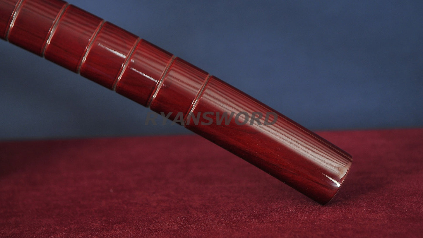 Choji Hamon Katana Koshi SORI 1095 Steel full tang sharp red saya