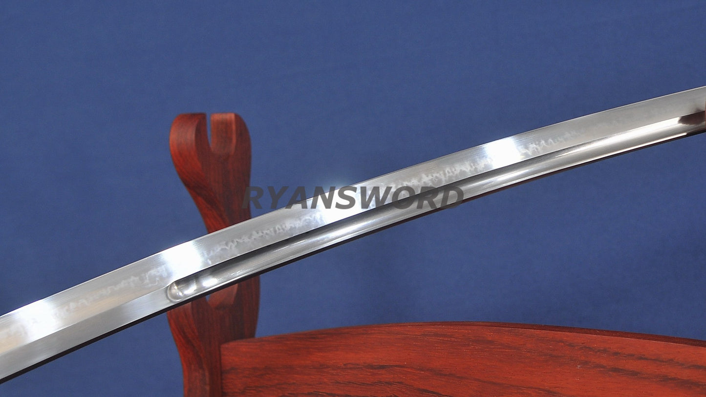 Choji Hamon Katana Koshi SORI 1095 Steel full tang sharp red saya