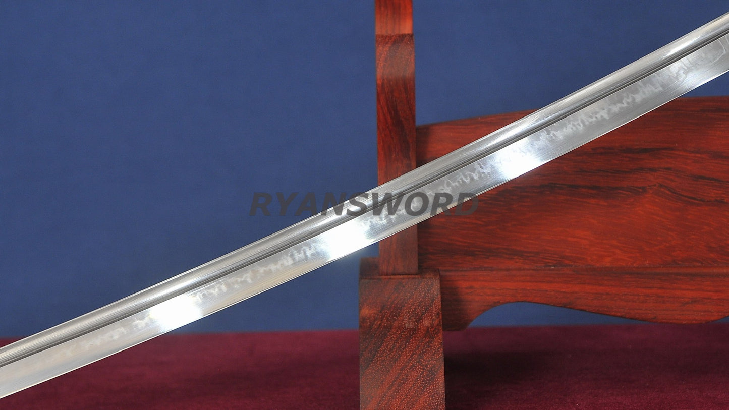 Choji Hamon Katana Koshi SORI 1095 Steel full tang sharp red saya
