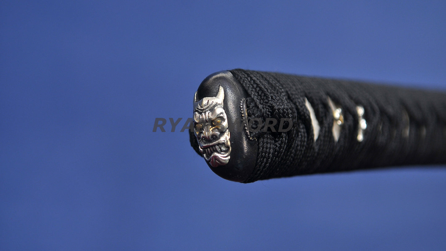 Katana 1095 Steel Hitatsura Hamon lacquer Painting Saya japanese sword full tang