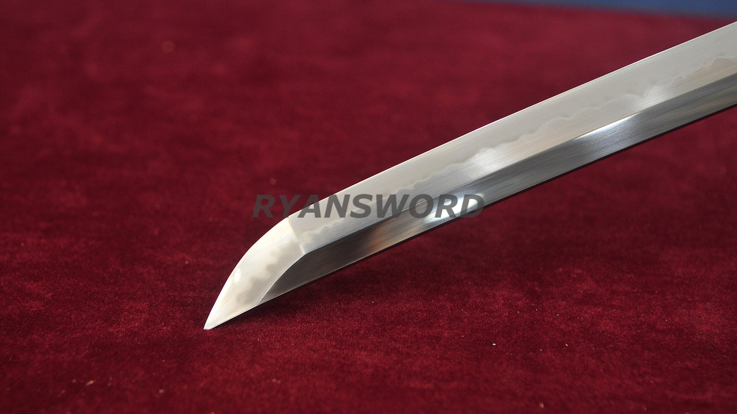 Katana 1095 Steel Choji Hamon Hazuya Polish lacquer Painting Saya full tang