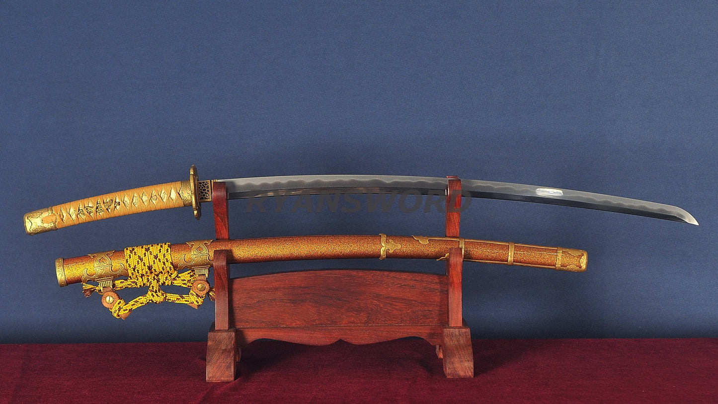 Tachi Folded High Carbon Steel Clay Tempered Hazuya Polish full tang Sharp