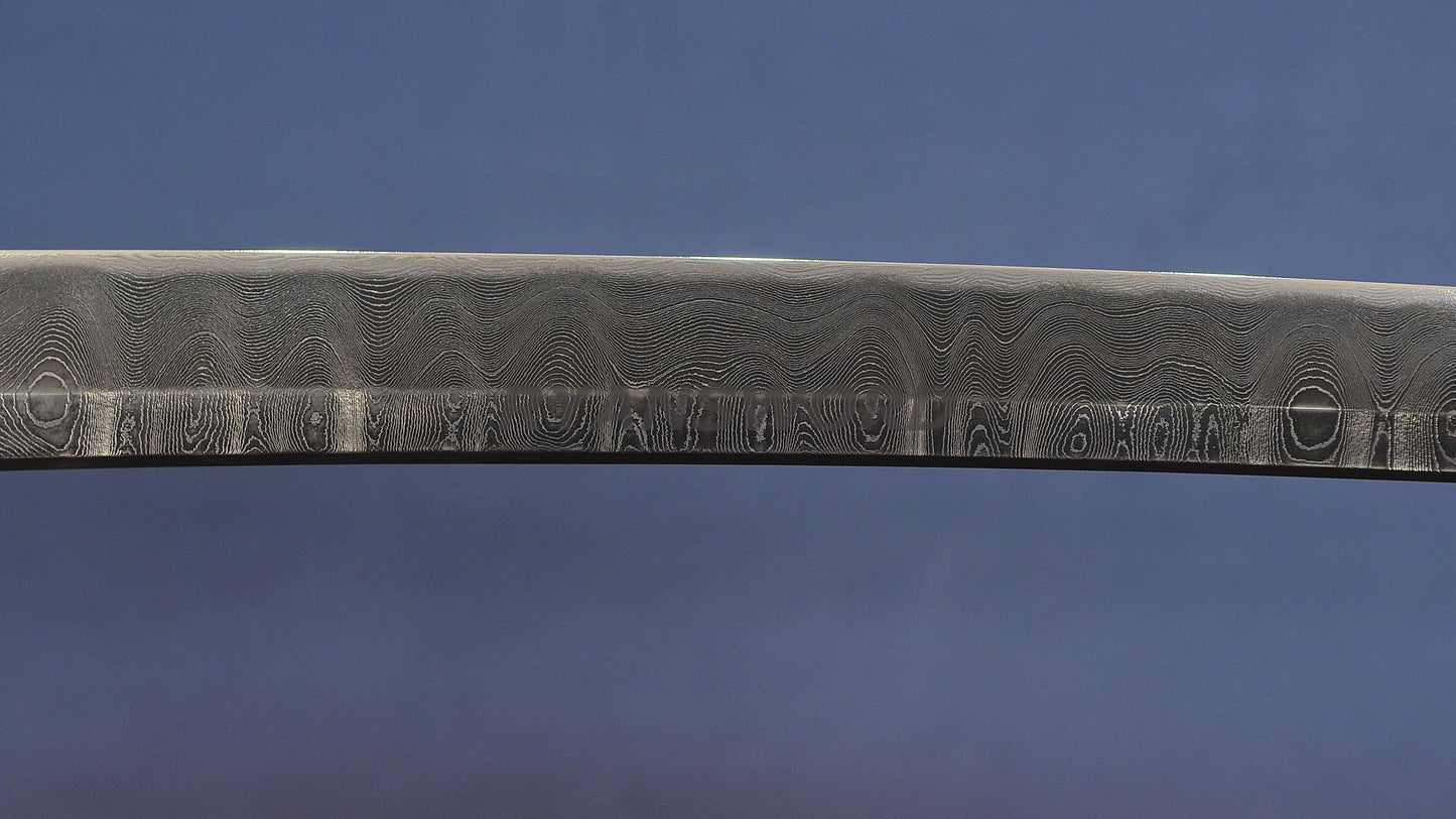 Katana Damascus Steel Mantis Theme Blade Tsuba full tang