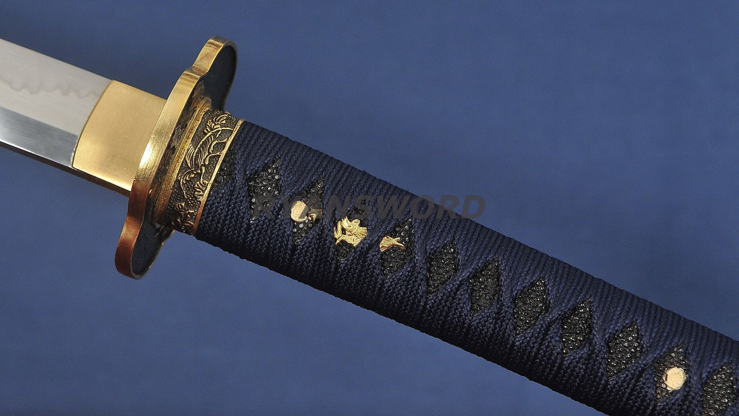Katana 1095 High Carbon Steel Clay Tempered with Engraving sharp full tang