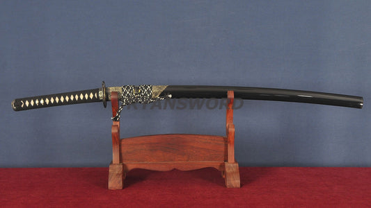 Katana 1095 High Carbon Steel Clay Tempered with Engraving Full tang Ray skin saya