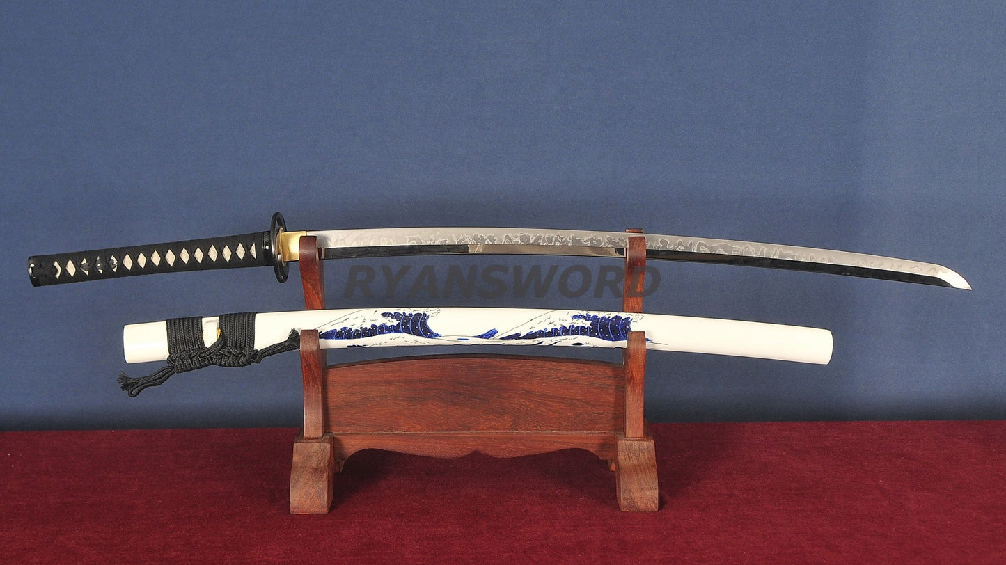 Katana T10 Steel Hitatsura Hamon with Cosmetic Polish for Top Collection