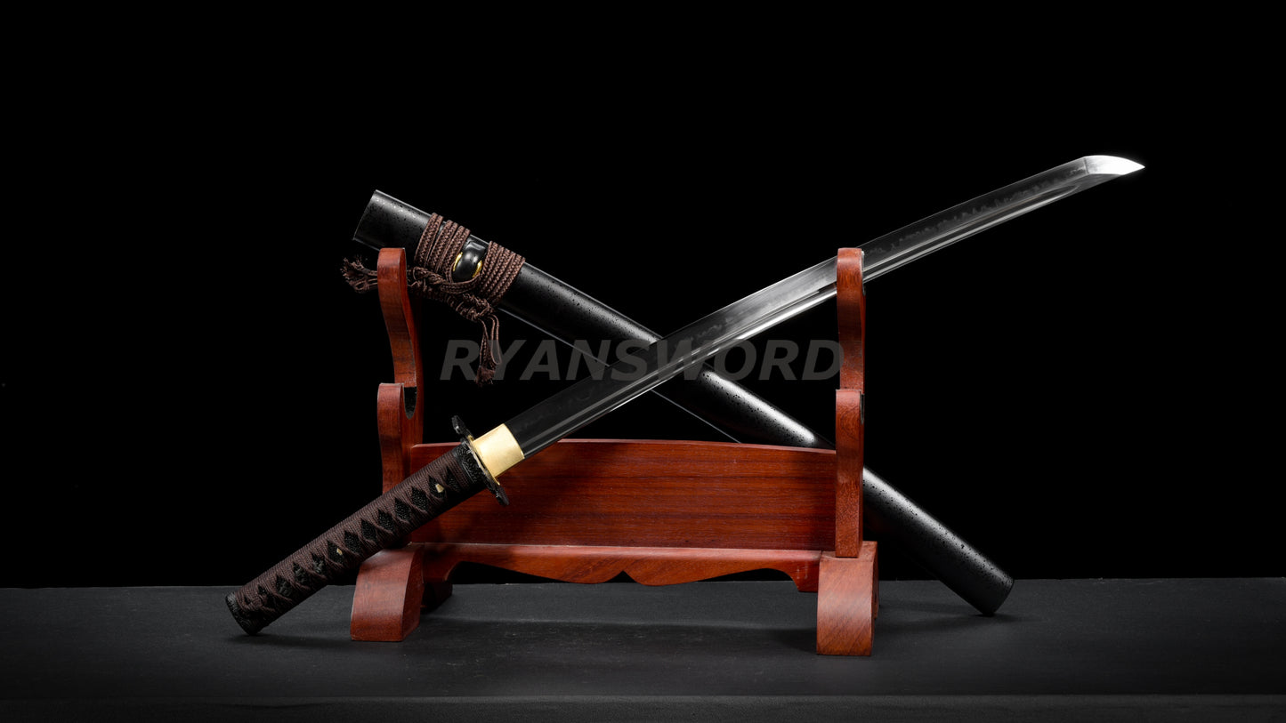 Wakizashi 1095 High Carbon Steel Clay Tempered full tang sharp japanese sword