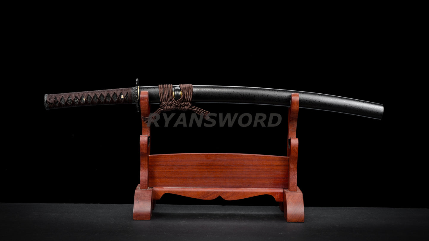 Wakizashi 1095 High Carbon Steel Clay Tempered full tang sharp japanese sword