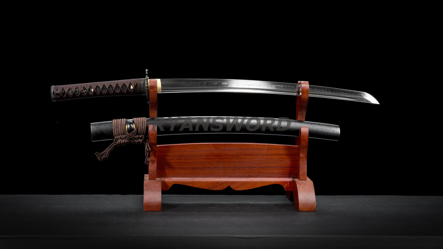 Wakizashi 1095 High Carbon Steel Clay Tempered full tang sharp japanese sword