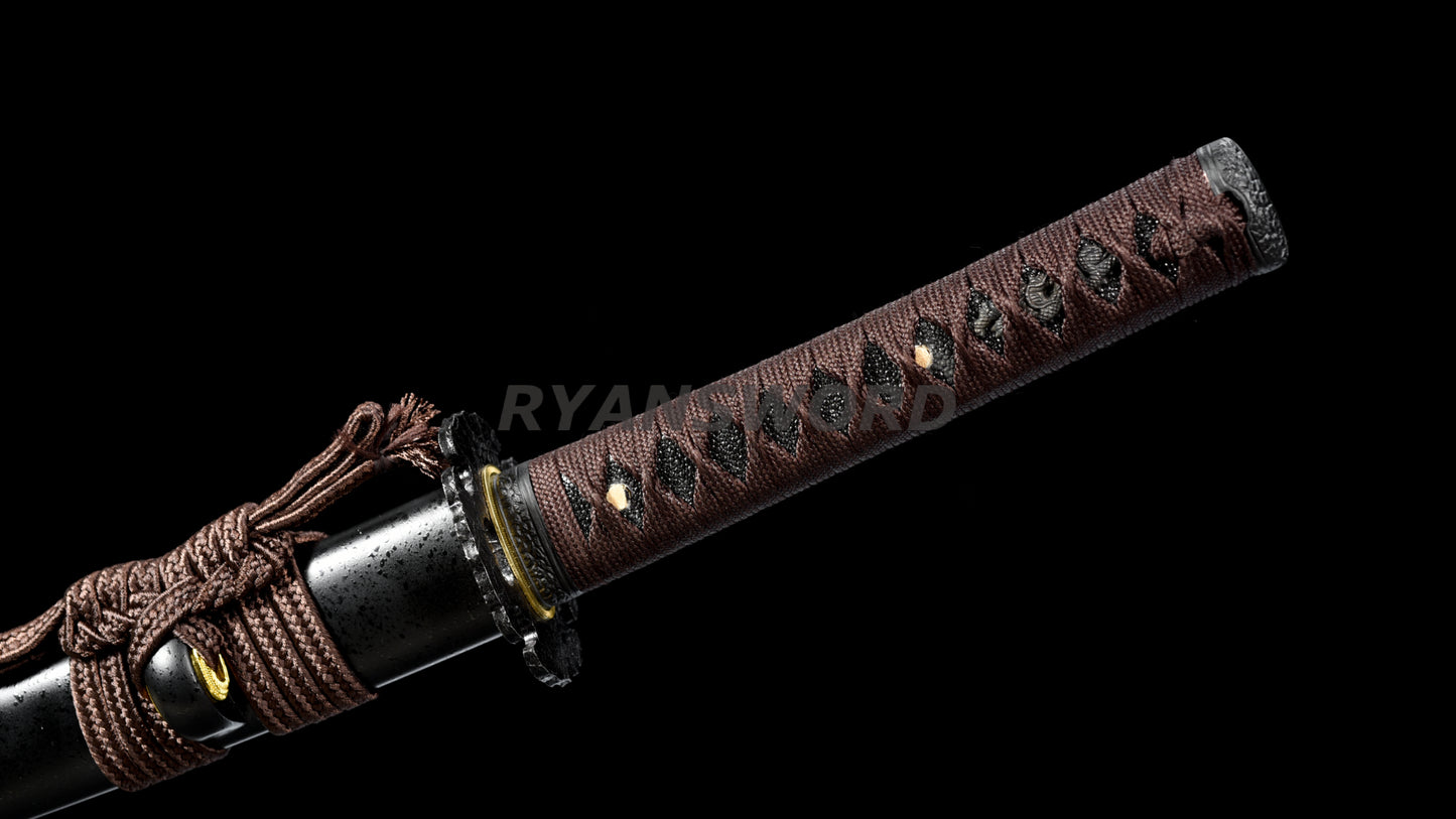 Wakizashi 1095 High Carbon Steel Clay Tempered full tang sharp japanese sword
