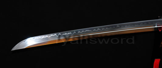 T10 Steel Clay Tempered Katana Japanese sword for samurai full tang battle ready razor sharp Wave style