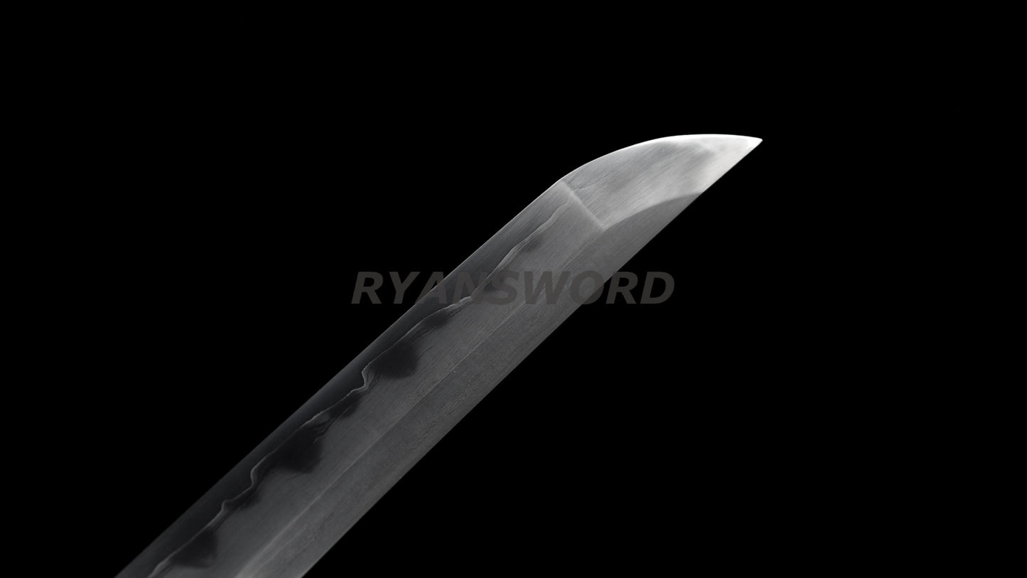 Japanese Sword Set Katana+Wakizashi+Tanto Honsanmai Rayskin Saya Copper Fittings