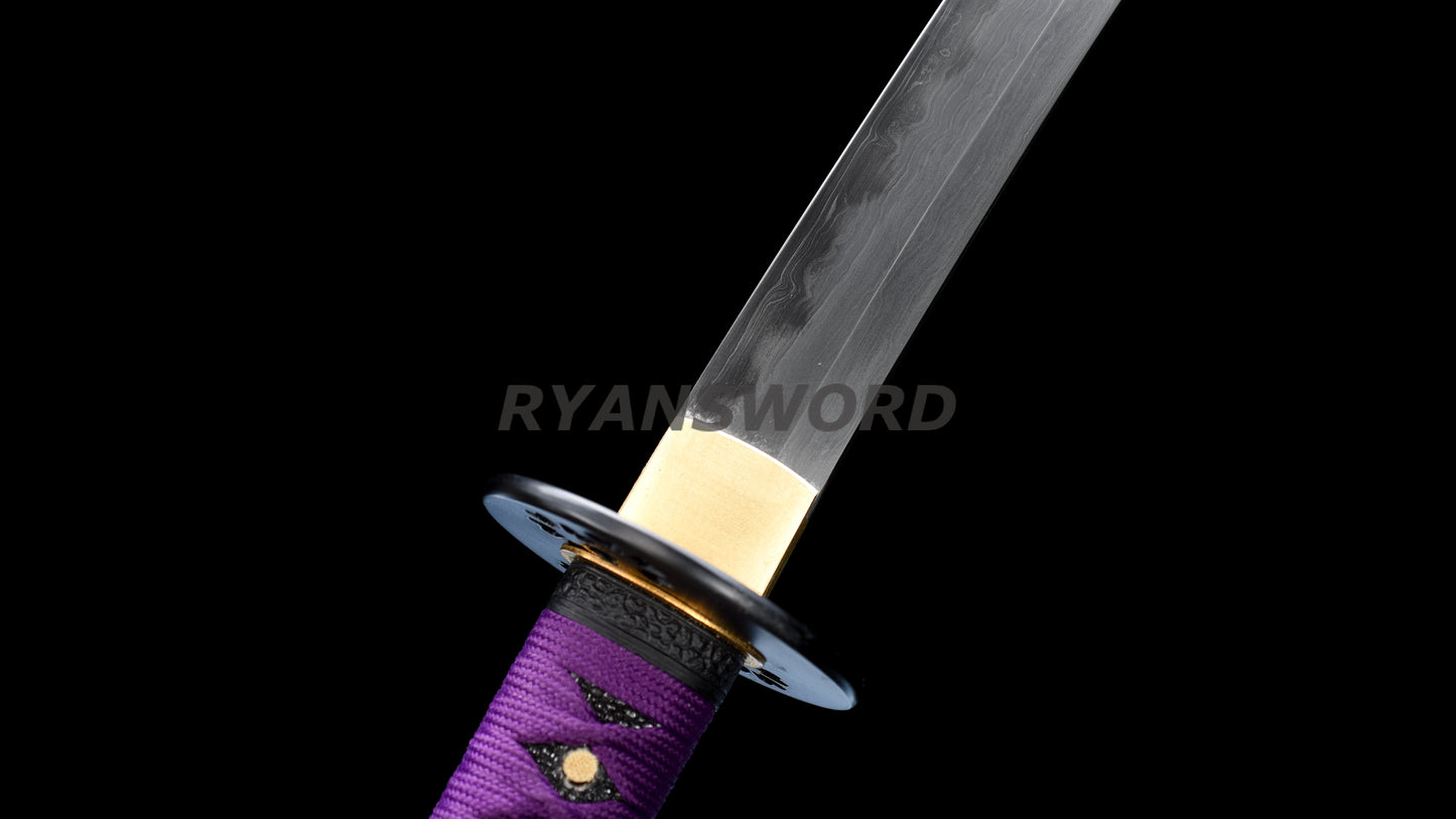 Japanese Sword Set Katana+Wakizashi+Tanto Honsanmai Clay Tempered