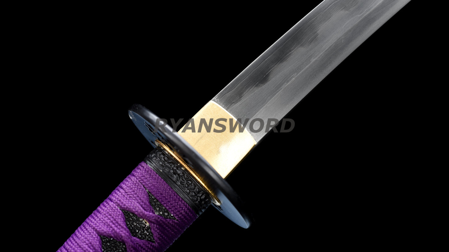 Japanese Sword Set Katana+Wakizashi+Tanto Honsanmai Clay Tempered