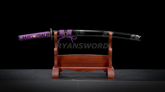 Folded Steel Wakizashi Iron Tsuba Sharp full tang japanese sword sharp