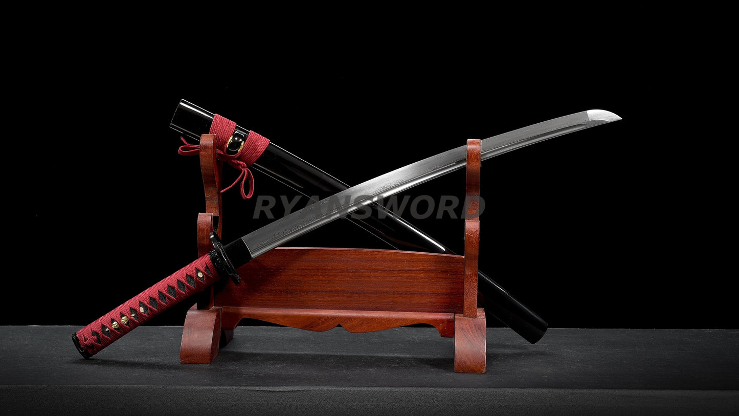 Wakizashi Damascus Folded Steel Full Tang japanese sword for samurai sharp