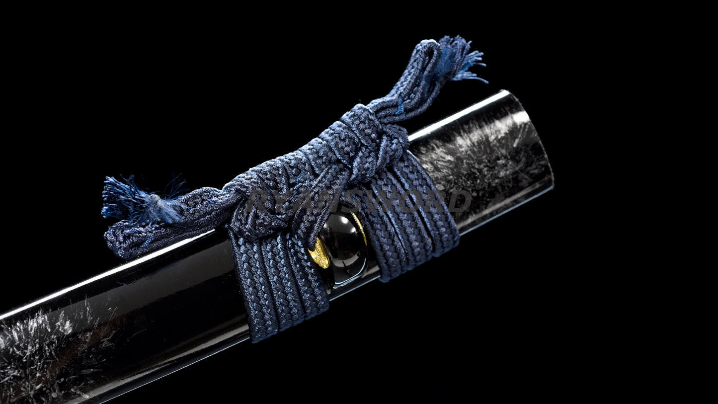 Japanese Wakizashi Silver Tsuba Honsanmai Clay Tempered Unokubi-Zukuri Blade Battle Ready