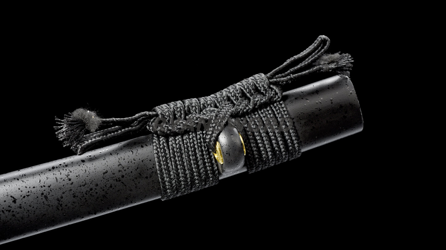 53"Folded Steel Nodachi Japanese Long Sword Reddish Black Blade