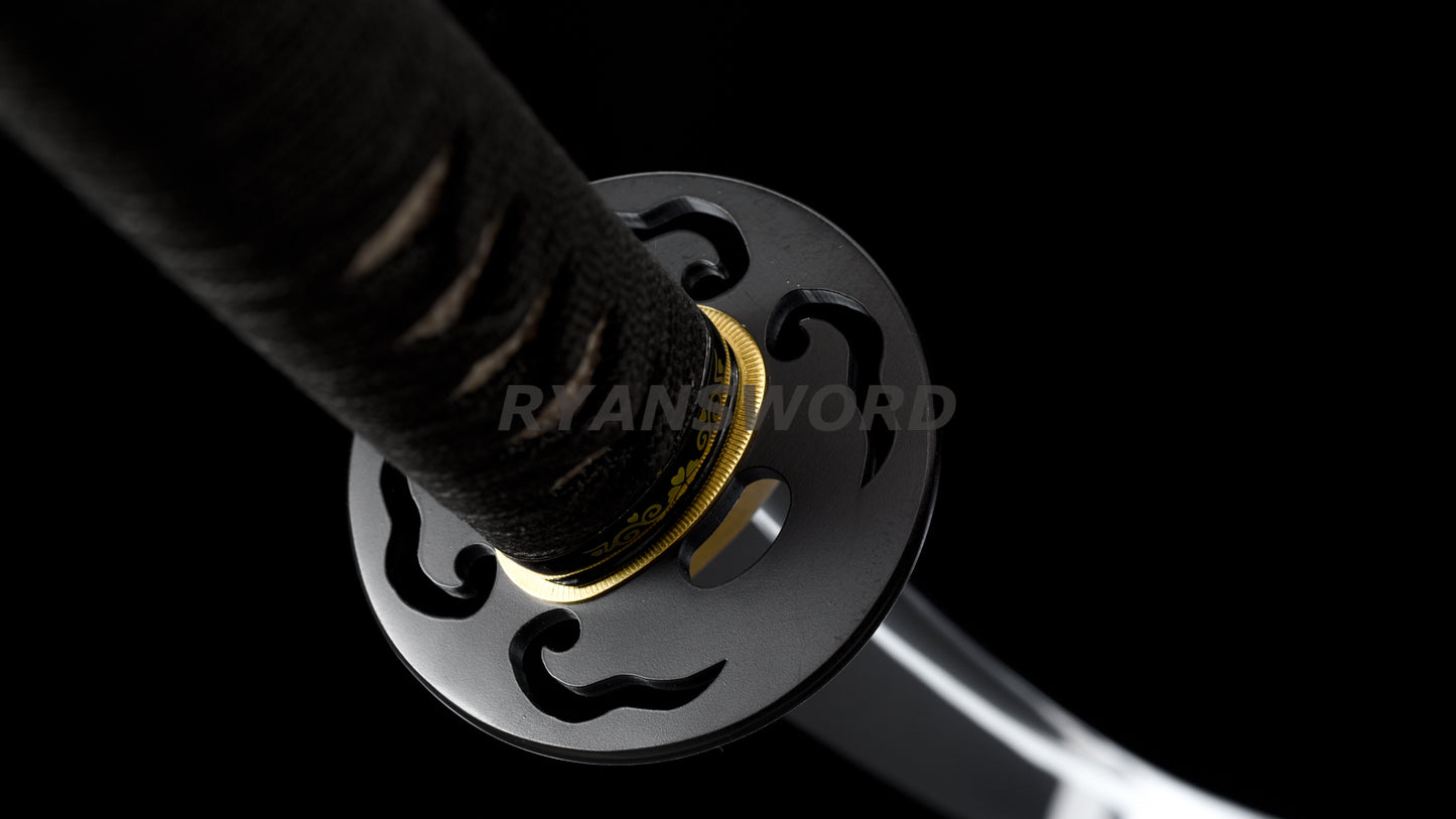 Nodachi 1095 Steel Japanese Long Sword Iron Tsuba Full Tang Battle Ready Sharp