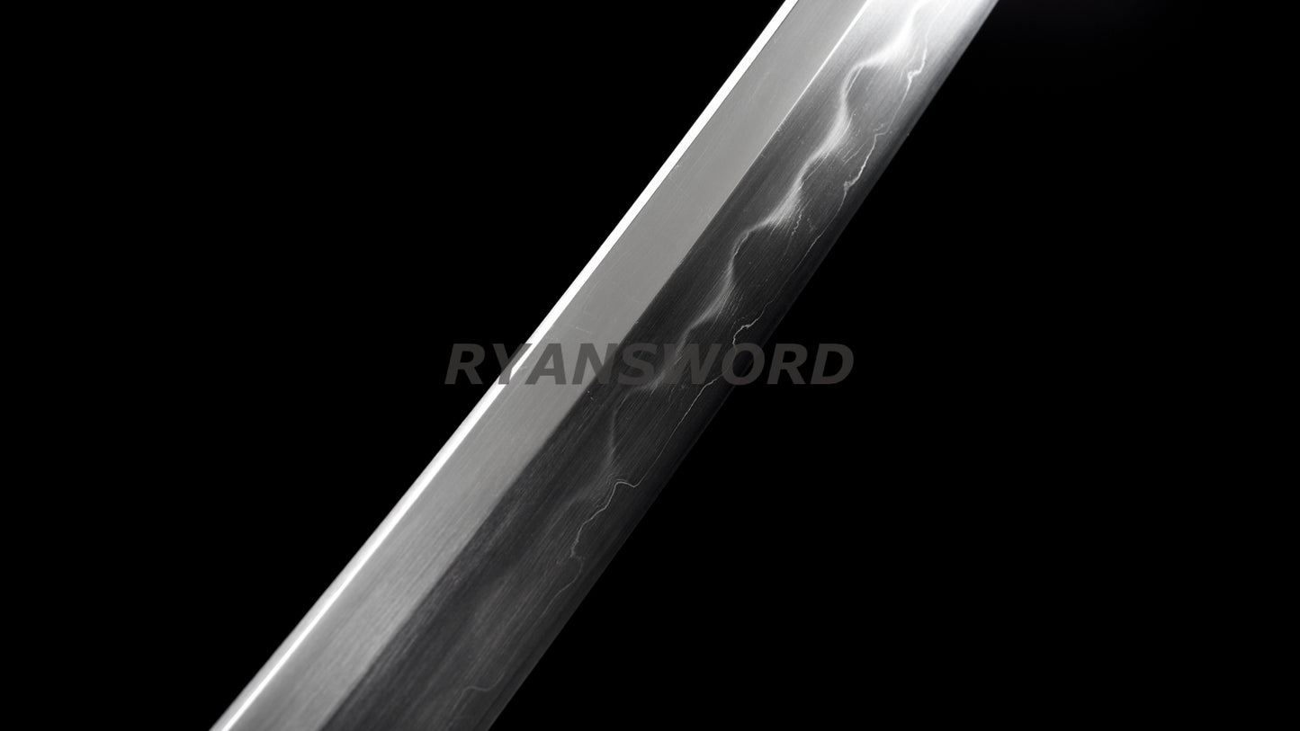 Japanese Sword Set Katana+Wakizashi+Tanto Honsanmai Clay Tempered Full Rayskin Saya