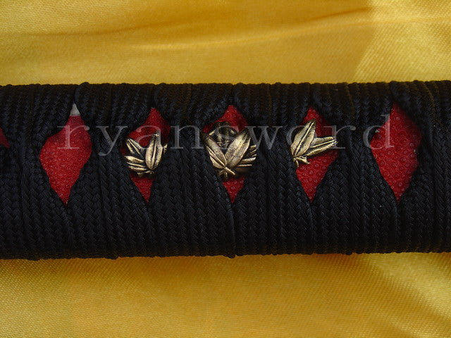 Katana 1095 High Carbon Steel silver plated tsuba full tang sharp battle ready blade
