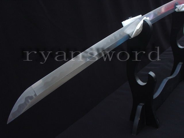 Katana 1095 High Carbon Steel silver plated tsuba full tang sharp battle ready blade