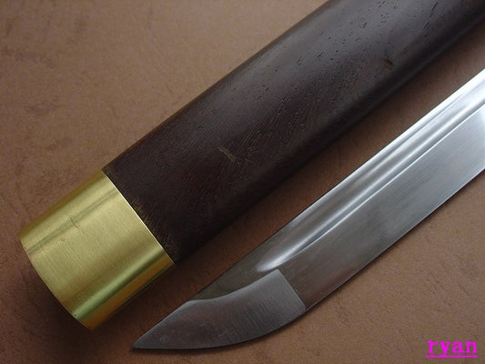 Nightwood Ninja | Folded Steel Clay Tempered Ninja Sword with Ebony & Brass