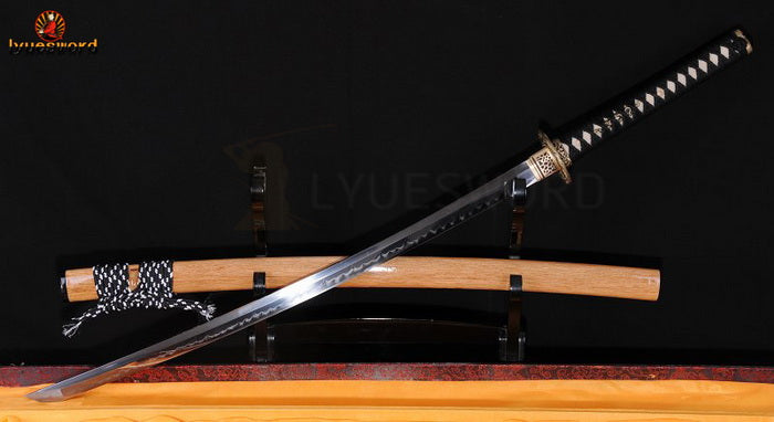 Authentic Katana swords full tang iron suba T10 steel clay tempered full wrap rayskin saya