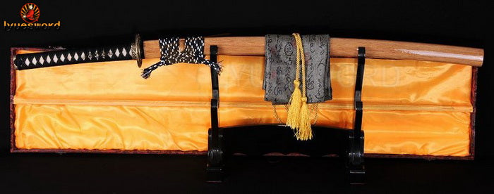 Authentic Katana swords full tang iron suba T10 steel clay tempered full wrap rayskin saya
