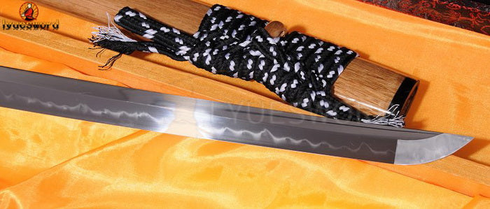 Authentic Katana swords full tang iron suba T10 steel clay tempered full wrap rayskin saya