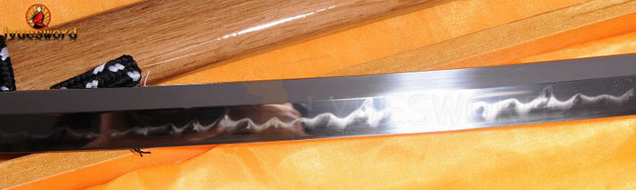 Authentic Katana swords full tang iron suba T10 steel clay tempered full wrap rayskin saya